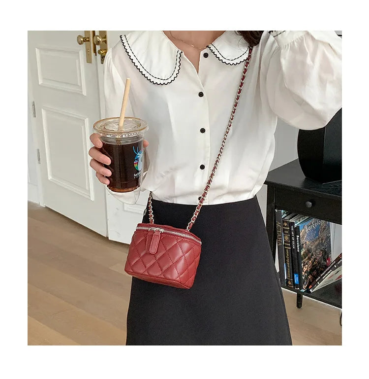 Mini Lingge Shoulder Bag Luxury Designer Bags for Women 2023 Fashion Chains Crossbody Bag Box Handbags Lipstick Coins Purses New