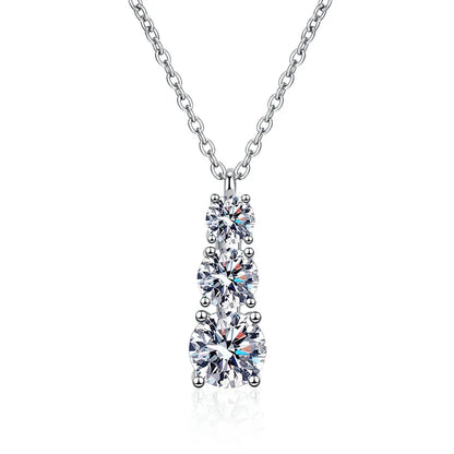 D VVS1 Moissanite Diamond Necklace for Woman Wedding Jewely with GRA 925 Sterling Sliver Plated 18k White Gold Necklace