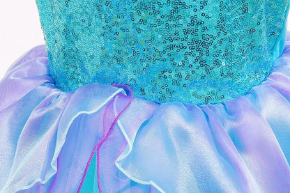 Summer Girl Mermaid Dress For Children Birthday Party Princess Cosplay Costume Ariel Halloween Fantasy Dress Summer Elegant Gown