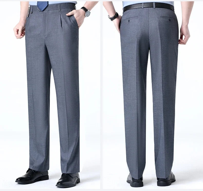 Brand New High-end Men's Wool Pants -Wool Blend Thin Fabric for Summer,Business Formal Dress Pants,Wool Blend Trousers