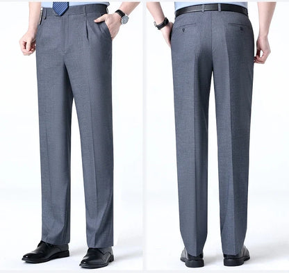 Brand New High-end Men's Wool Pants -Wool Blend Thin Fabric for Summer,Business Formal Dress Pants,Wool Blend Trousers