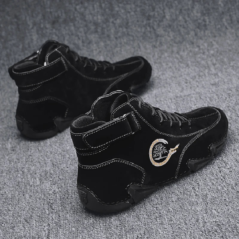 Winter Men Boots Suede Leather With Fur Ankle Boots Men Leisure Boots Keep Warm Western Boots Men Casual Sneakers Bota Masculina