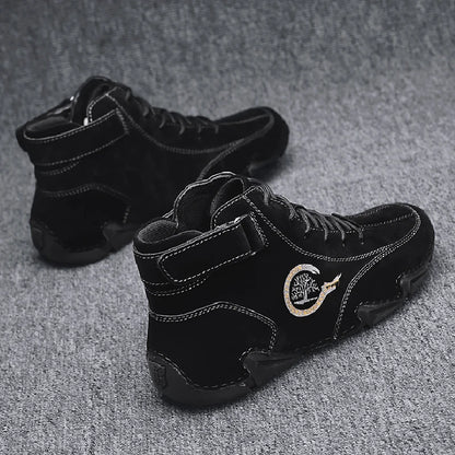 Winter Men Boots Suede Leather With Fur Ankle Boots Men Leisure Boots Keep Warm Western Boots Men Casual Sneakers Bota Masculina