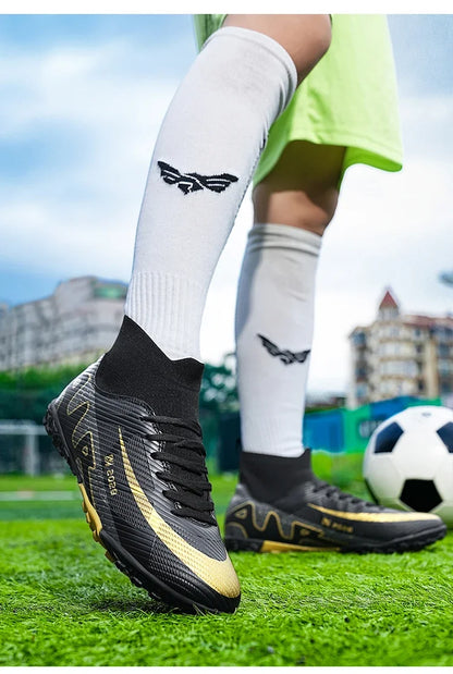 Fashion Pink Soccer Shoes Men's  Professional Lightweight Sock Football Boots Outdoor Non-slip Original Football Cleats Sneakers