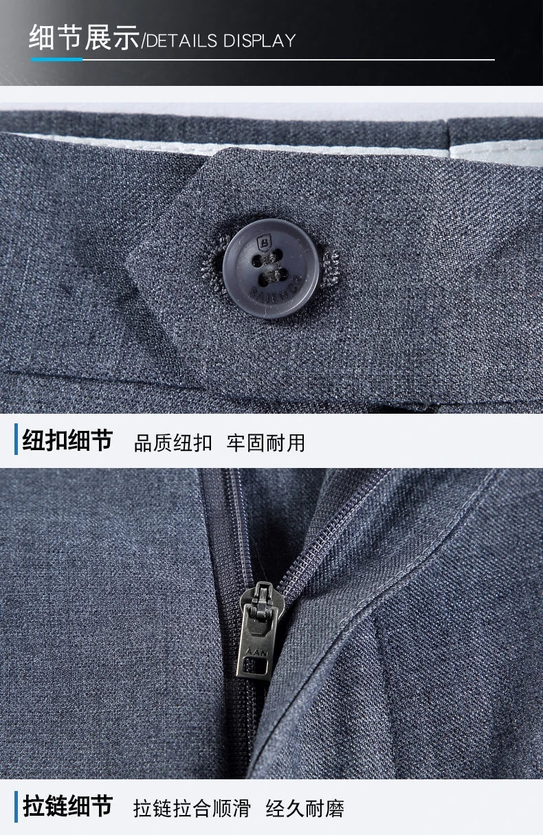 Brand New High-end Men's Wool Pants -Wool Blend Thin Fabric for Summer,Business Formal Dress Pants,Wool Blend Trousers