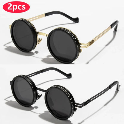 Cycling ND2-400 9 Level Adjustable Dimming Polarized Sunglasses Men Women Fishing Punk Round Glasses Eyeglasses ND Filter