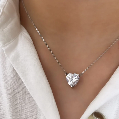 2/4/6carat Heart Cut Moissanite Pendant Necklace for Women S925 Silver D Color Solitaire Diamond Neck Chain with Certificate