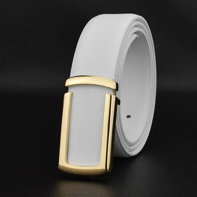 Men's High Quality C Letter Buckle White Belt Casual Leather Cowhide Fashion Jeans Belt Men's Designer Ceinture