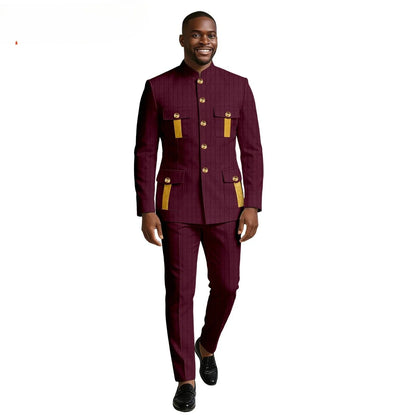 New Men's Suit 2-piece Business Formal Blazer Double-breasted Design Groom Tuxedo for Wedding XS-6XL Outfit