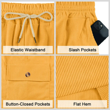 American Men's Heavy Loose Four Seasons Hip Hop Casual Sports Running Corduroy Tooling Shorts