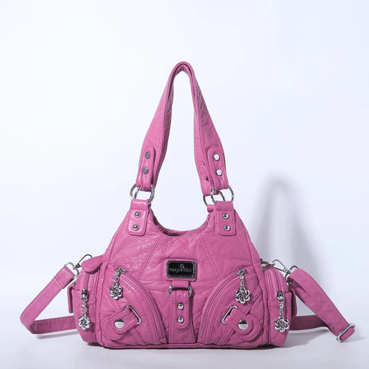 Women Handbags Rose Soft Tote Bag Small Top-handle Purse Fashion Satchel Multi-Pockets Shoulder Bag Hobos Phone Pack