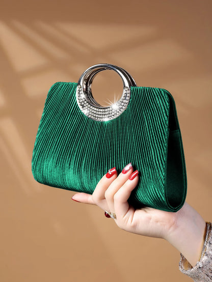 Women's Sparkling Glitter Crystal Evening Bag, Handbag And Crossbody Bag With Simple And Elegant Design, Suitable For Wedding