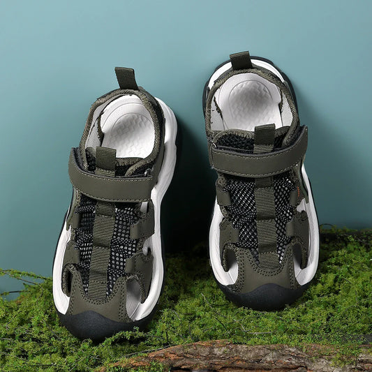 Boys' Casual Sports Sandals, River-Tracing Shoes, Finger-Protecting Sandals