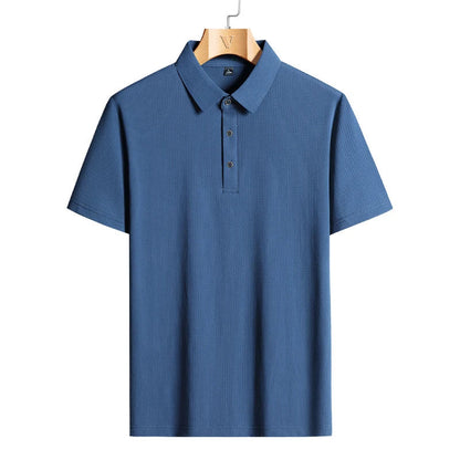 M-9XL Summer Polo Shirt Men New Breathable Mesh Ice Silk Quick-drying Short-sleeved T-shirt Elastic Sports Tops Men Clothing
