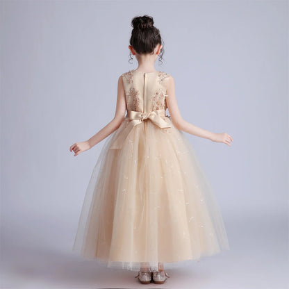 BX683 Kids Dresses For Girls Lace Dress Gown Princess Clothes Children Formal Evening Party Flower Girls Wedding Vestidois