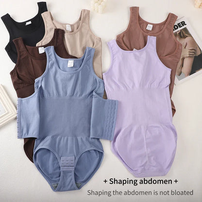 Bodysuit Shapewear Double Breasted Tummy Control Body Shaper Postpartum Slimming Woman Waist Trainer Flat Belly  Comfort Corset
