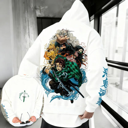 Demon Slayer: Kimetsu no Yaiba Men Hoodie Sweatshirt Japanese Anime Spring Autumn Winter Boy Long-sleeved Parent-child Outfit