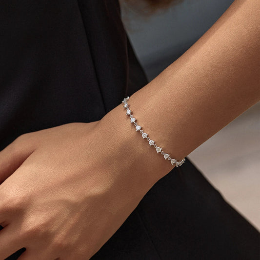 Bracelet Moissanite 2.4CT Argent Sterling 925 Étincelant Rond Labo Diamant Tennis Bracelets Pour Femmes Beaux Bijoux