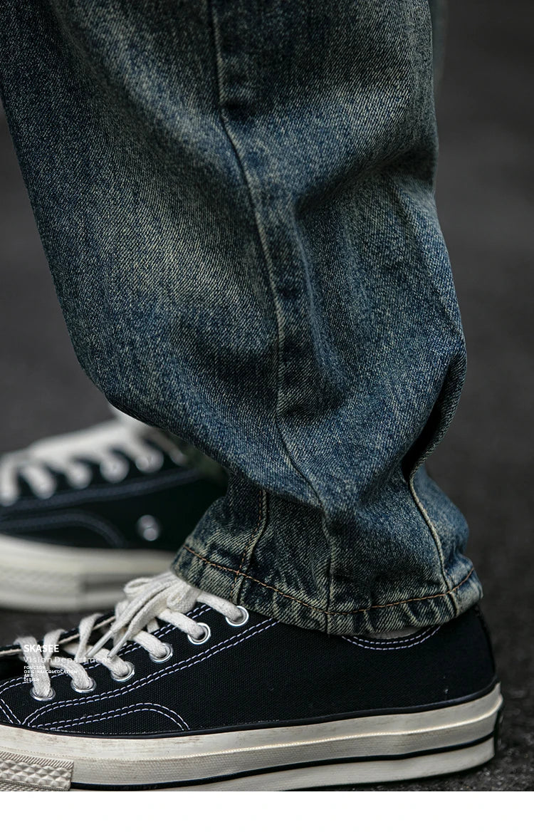 American Vintage High Quality Denim Cargo Pants Men Clothing Streetwear Loose Skate Jeans Harajuku Casual Harem Trousers Male