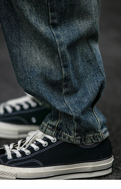 American Vintage High Quality Denim Cargo Pants Men Clothing Streetwear Loose Skate Jeans Harajuku Casual Harem Trousers Male
