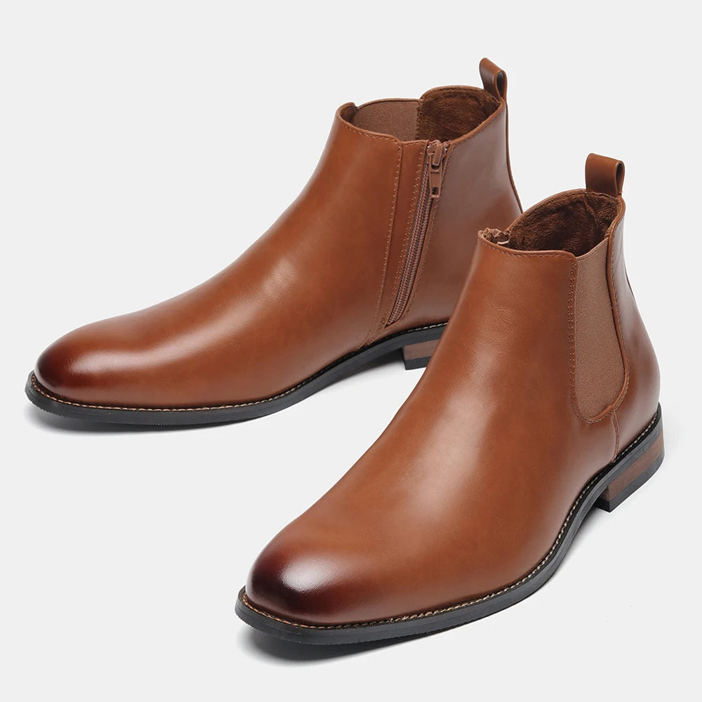 Chelsea Men Boots Fashion Brand Comfortable Leather Ankle Boots