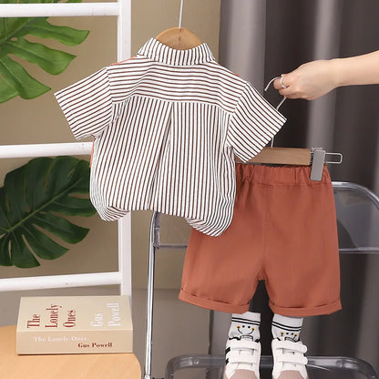 New Summer Baby Boys Clothes Suit Children Shirt Shorts 2Pcs/Sets Toddler Clothing Infant Casual Cotton Costume Kids Tracksuits
