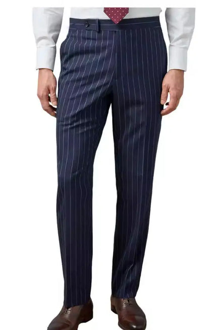 New Men's Suit Pants Haute Couture Grey Striped Slim Fit Business Formal Casual Suit Pant Groom's Dress Pants Office Banquet