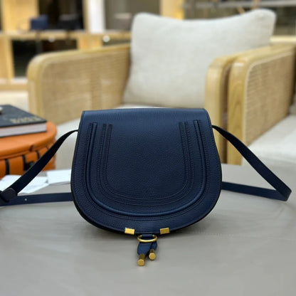 Classic Genuine Leather Saddle Crossbody Bag Vintage Fringe Shoulder Purse For Women Classic U-Shape Stitched Handbag