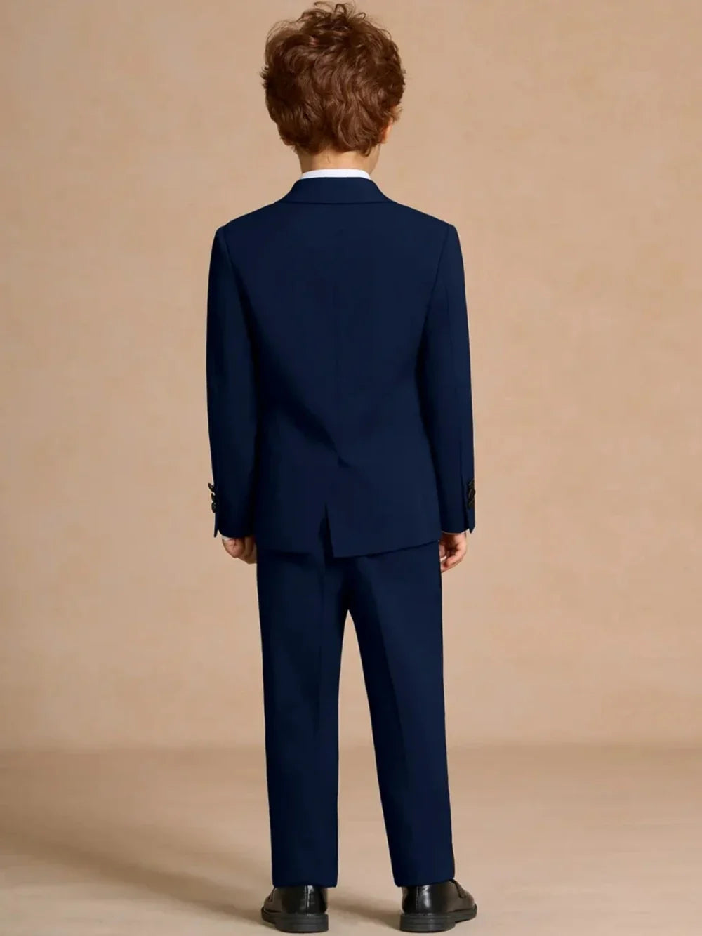 Blue Smart Kids Regular Fit Suits 2 Pieces Jacket Pants For Graduation Ceremony Handsome Peak Lapel Suit Set For Boys 2-20T