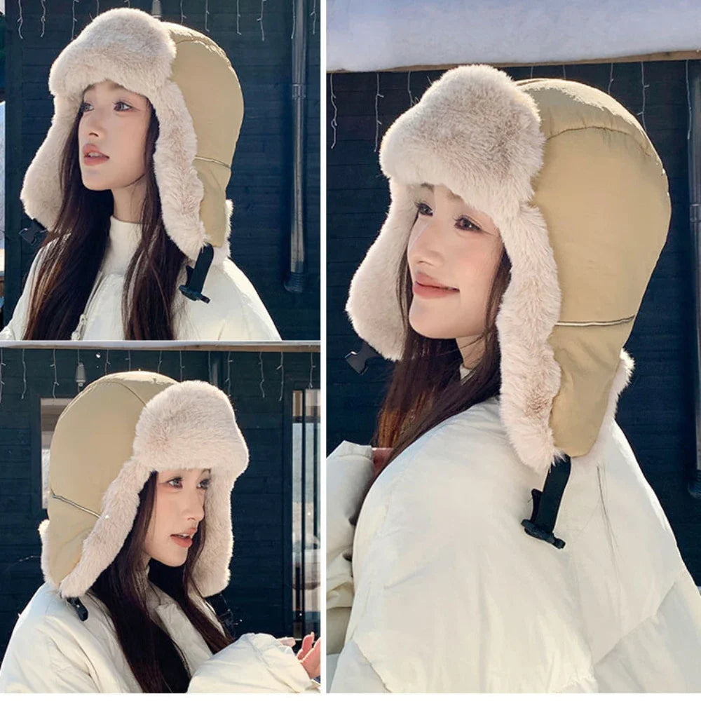 Russian Hat Ushanka Men Women New Thick Warm Winter Fur Hat Windproof Snow Ski Trapper Earflap Cap Male Female Bomber Hat