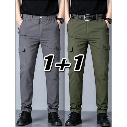 Men's Summer Tactical Cargo Pants Lightweight Casual Waterproof 2Pieces Casual Pants Wear-resisting Multi-pocket Outdoor Hiking