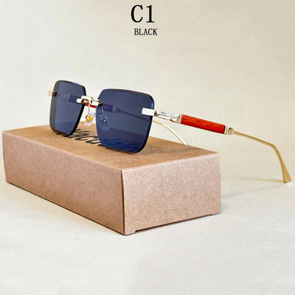 Vintage Square Sunglasses For Men Rimless Sunglasses Women Trendy Retro Fashion Glasses Gafas De Sol Hombre Lunette Soleil Femme