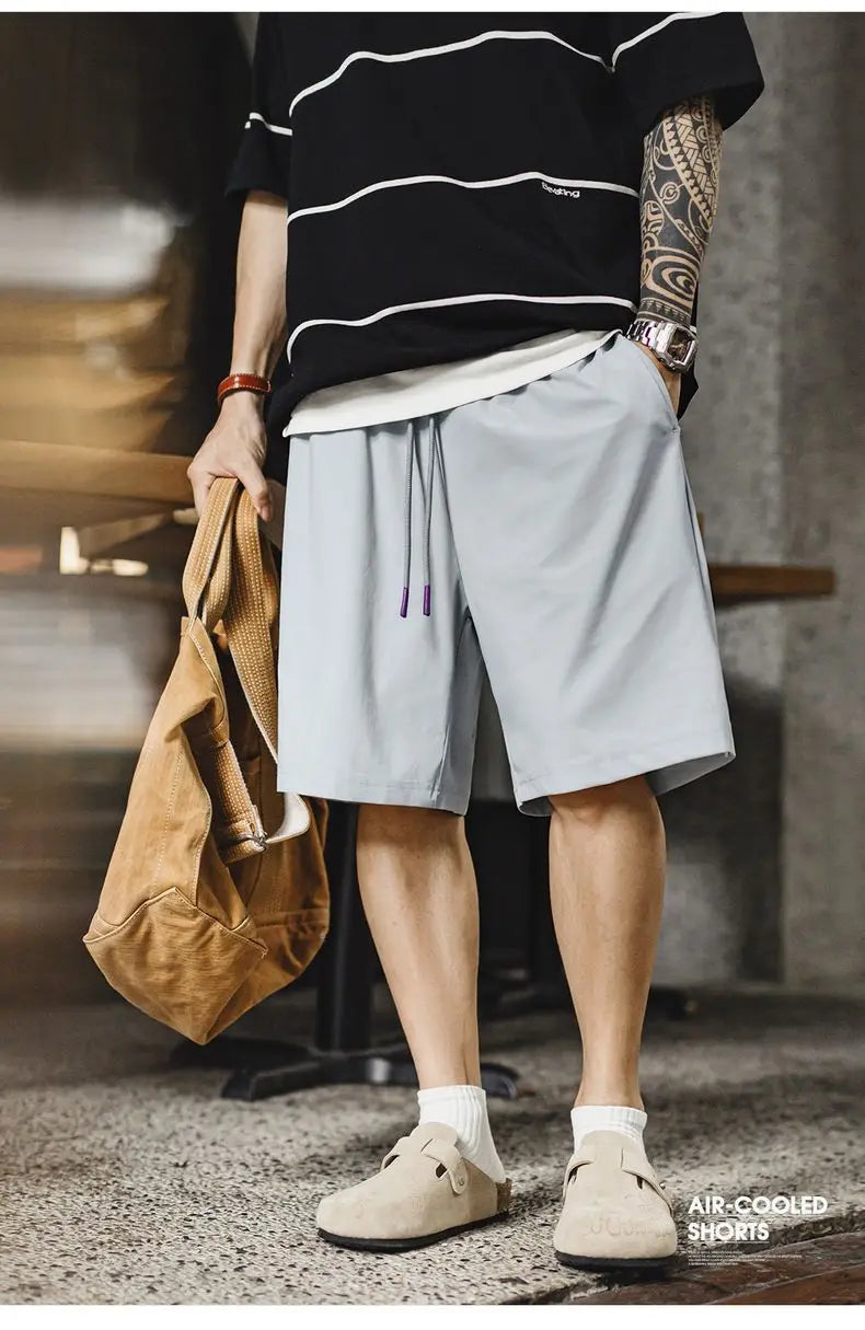 UPF 50+ Cool-Touch Shorts Men's Summer Knit Basketball Shorts with Elastic Waist Lightweight Quick-Dry Bottom for Running