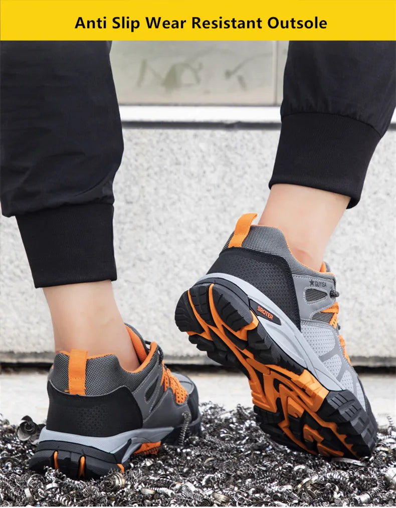 Work shoes with steel toe anti puncture work safety sneakers work man safety shoes anti-slip boots indestructible shoes for men