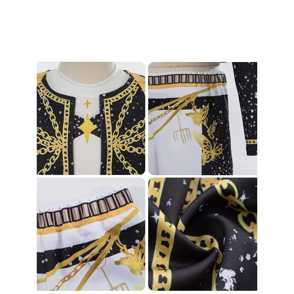 3Pcs Kpop Costume Rumi Singer Dance Dress 3D Print Girls Halloween Christmas Costumes Cosplay Fancy Stage Performance Outfits