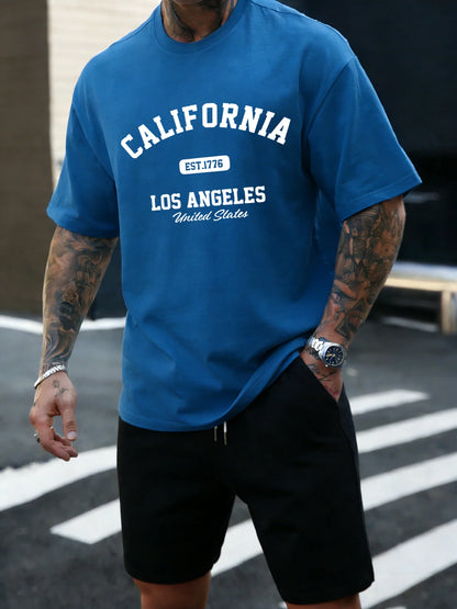 California Los Angeles Est 1776 Men T Shirts Retro Fashion Soft Short Sleeve Summer Comfortable T-Shirt Unisex Cotton Loose Top