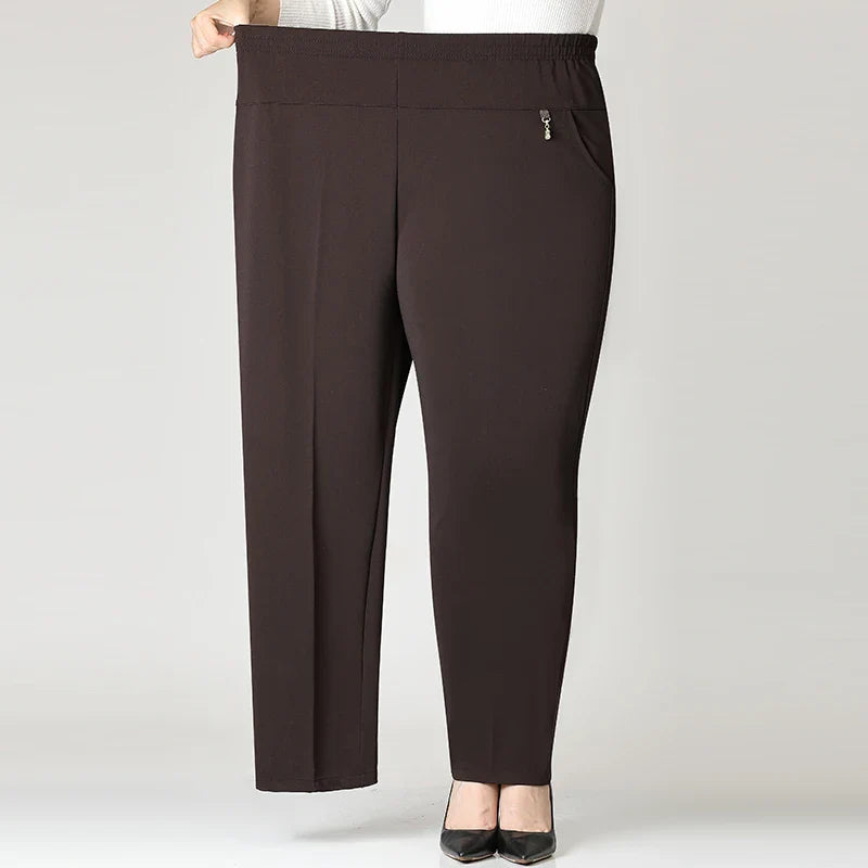 2025 Autumn Fashion Pants Brand Elastic Waist Size Women's Plus Size Thin Pants Casual Office Outdoor Pants