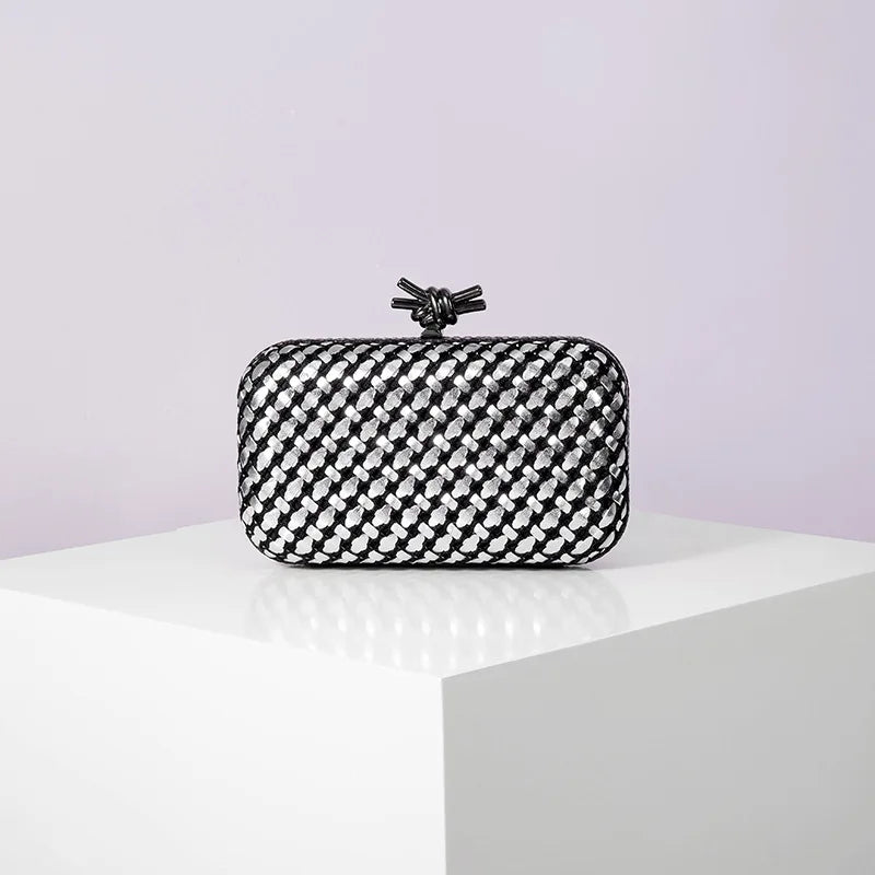 Hand Woven Clutch Purse Luxury For Women 2025 New High Grade Party Wedding Prom Mixed Colors Evening Bag Elegant Trend Chain Bag