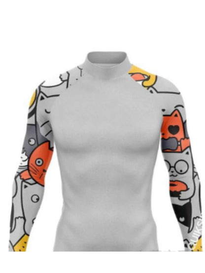 Men's Rashguard Long Sleeve Surfing Shirts Sunscreen Lycra Fabric Soft Surf Sweatshirt UV Protection Swimwear