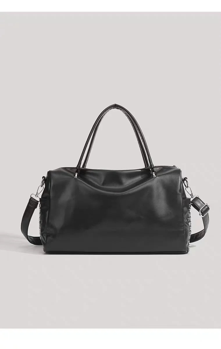 New Y2K Fashion Retro Rivet Tote Bag Women's High-end Handbag Large Capacity Motorcycle Shoulder Bag Daily Commute Crossbody Bag