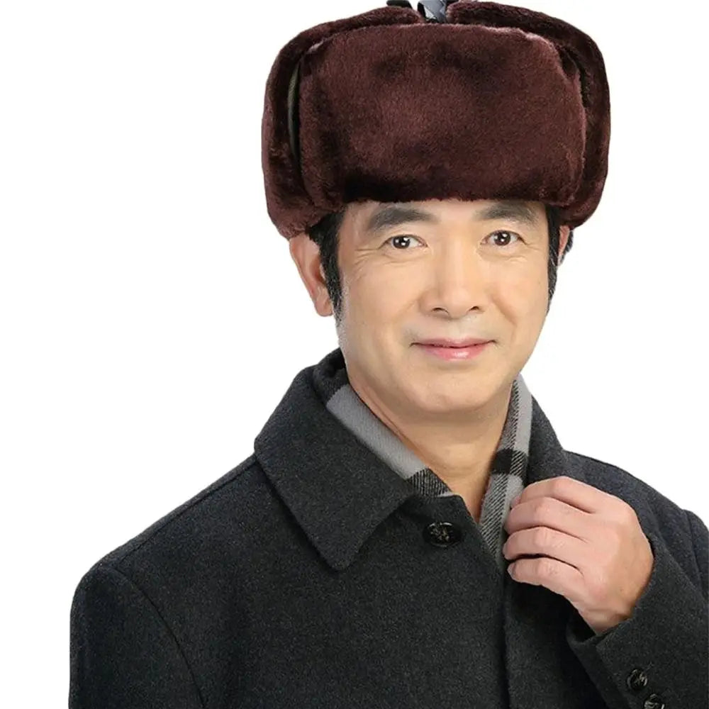 Outdoors Thick Bomber Hat Warm Ear Protection Winter Cap Casual Windproof Ushanka Fur Hat for Men Women
