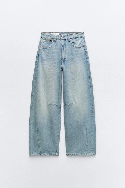 Spring Summer New American Boyfriend Sle Retro Versatile mid Waist Balloon Loose Jeans High Waist Zipper Long Pants Cool Fe...