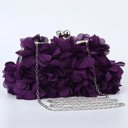Flower Dinner Purse Designer Floral Chain Crossbody Bride Handbag Clutches Woman Petal Evening Party Clutch Wedding Dress Bag