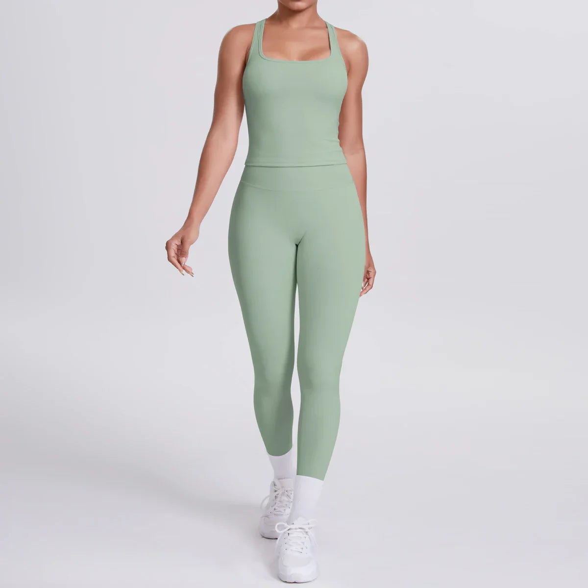 Yoga Top Set Fitness Gym Suit Training Sleeveless Sport Gym Tops Crossover Back Sports Underwear Tummy Control Slimming