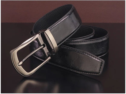 High quality pin buckle genuine leather fashion designers belts men casual luxury gray Cowskin young men ceinture homme B584