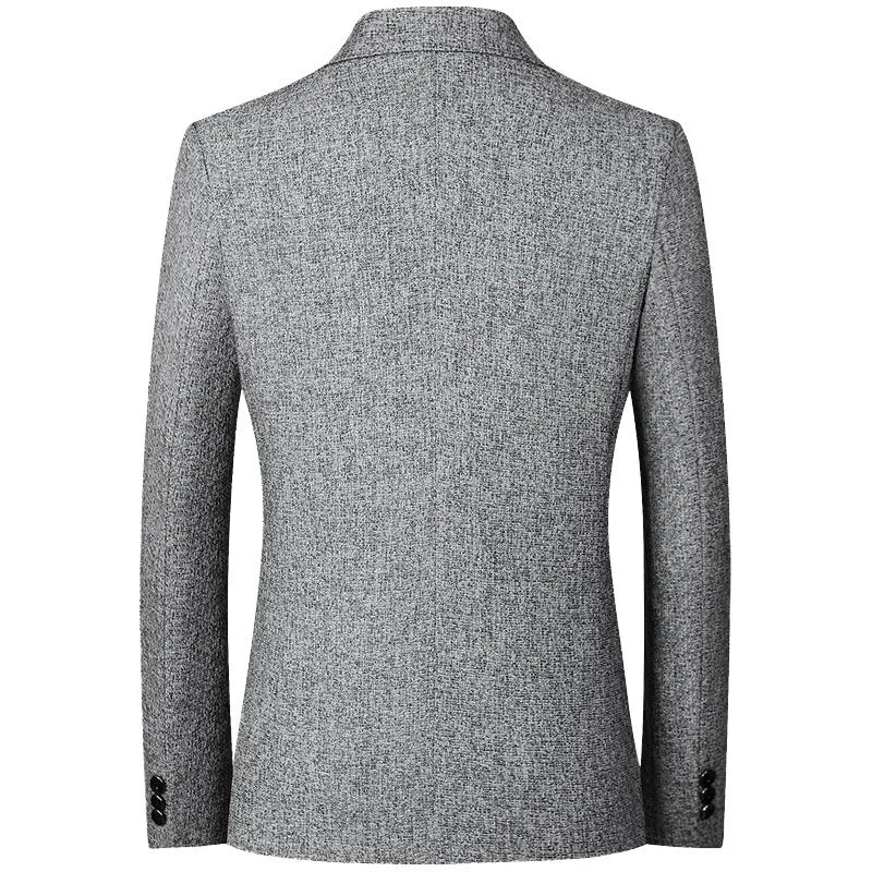 New Summer and Autumn Linen Thin Breathable and Sun-Protective Suit Jacket with Inner Lining, Slimming Middle-Aged Men's Suit