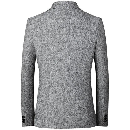 New Summer and Autumn Linen Thin Breathable and Sun-Protective Suit Jacket with Inner Lining, Slimming Middle-Aged Men's Suit