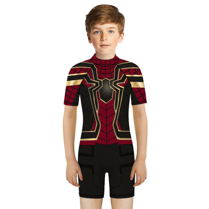 Children One Pieces Swimsuit Superhero 3D Print Playsuit Child Short Sleeve Swimwear Beach Bathing Suit Swim Wear For Boys Girls