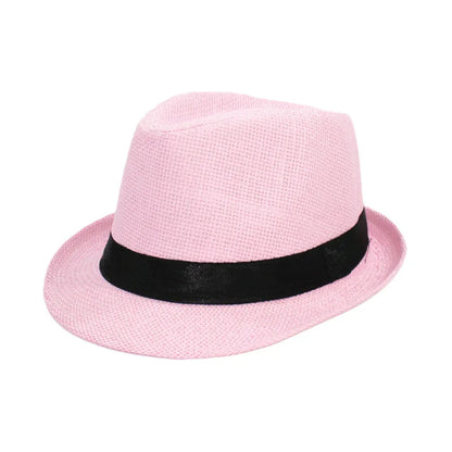 Summer Fedoras for Men Middle old aged Cap Linen Panama Solid  Jazz Hat Cowboy  Men's Women's  British Party Sun Hat