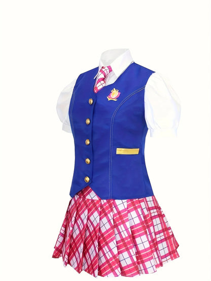 Hot Movie Vest; Shirt, Short Skirt, Three-Piece Suit Halloween Cosplay Costume; Princess Academy Uniform; Dresy Dress Cosplay St
